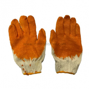 ถุงมือผ้าเคลือบยางพารา สีส้ม icontoolsthai