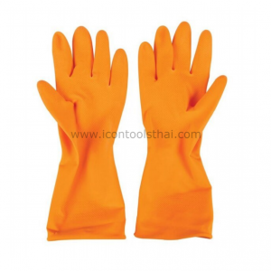ถุงมือยางส้ม S , M , L icontoolsthai